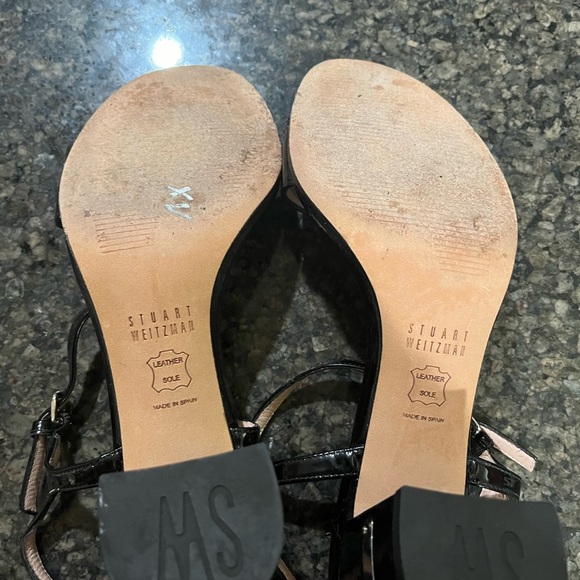 Stuart Weitzman patent block sandals - Picture 3 of 6